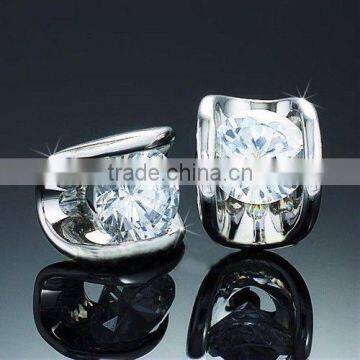 zircon gold stud cz earrings