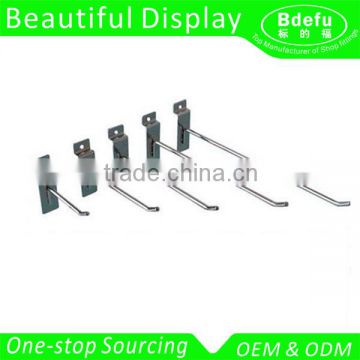 Chrome metal display hooks for slatwall accessories