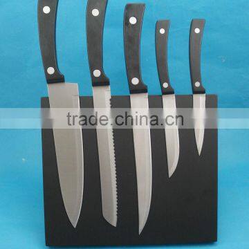 Kitchen knife set with block