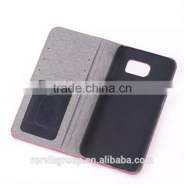 2015 New Design PU Leather Multi Card Slots Flip Wallet Case for Galaxy S6