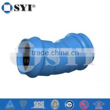 Ductile iron Double Sockets 22.5 Deg Bend for PVC Pipes