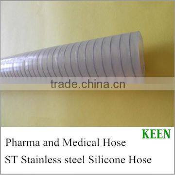 Pharmaceutical Silicone Hose, stainless steel food grade hose