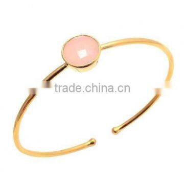 Peach Chalcedony bracelet Chalcedony Earrings Chalcedony earrings gold plated Chalcedony jewelry