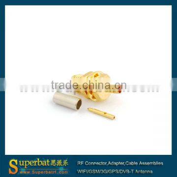 RP SMA male pin Jack crimp connector bulkhead for LMR100