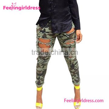 Fast delivery b2b damaged camouflage jeans