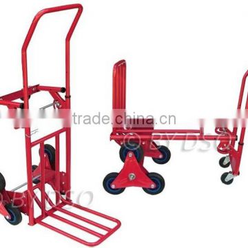 Six wheel hand trolley for climbing stairs