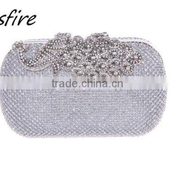 Fashion Ladies Handbags Crystal Rhinestone Evening Bag Class Peacock Evening Bag photo-3