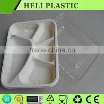 Plastic food container with 3 compartments disposable plastic food container with lid