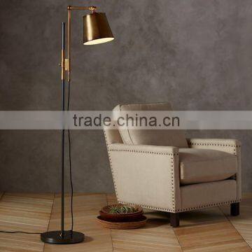 117-4 with a variety of decor slim profile and antique-brass-and-bronze finish BRASS TASK FLOOR LAMP