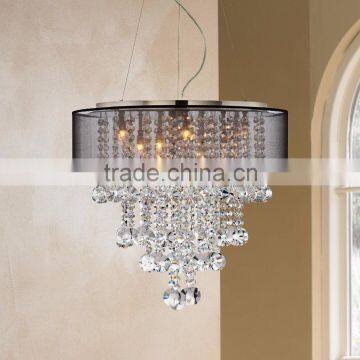 11.2-2 hanging crystal and a gorgeous sheer black shade Brushed Nickel Black 22"W Crystal Chandelier                        
                                                Quality Choice