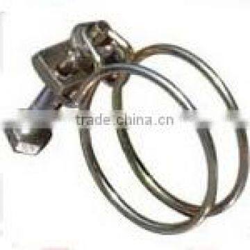 Double wire hose clamp