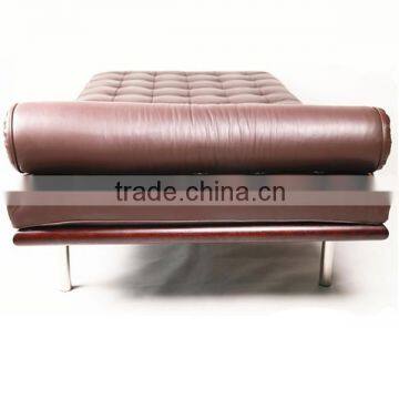 Solid Frame Sofa Bed Barcelona Daybed Modern Leather Couch photo-4