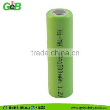 GEB 1.2V AA 1800mah Ni-MH rechargeable battery for power tool