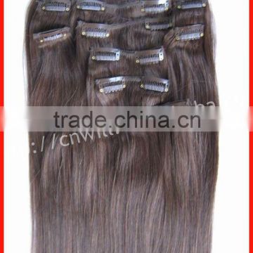 Pretty Virgin Human Hair 18 Inch Clip In Hair Extensions For Black Women