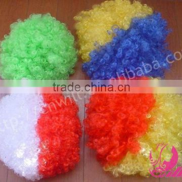 Cheap Curly Afro Wigs Wholesale 2013 Europe World Football Fan Wigs Blue Cosplay Wigs