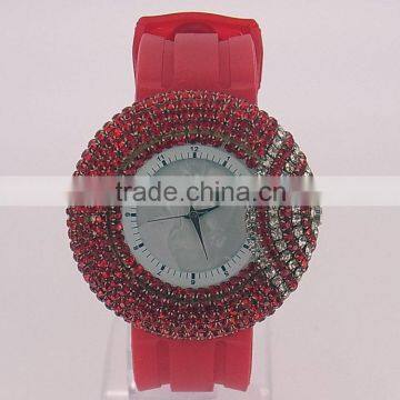 Supply fashion round silicone watches for women