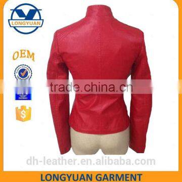 Red Women Jacket Leather Winter Coat Women Latest Fashion Dresses photo-2