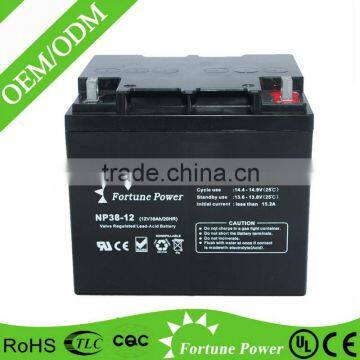 Sufficient capacity sealed lead acid dry charged battery 12v 38ah battery