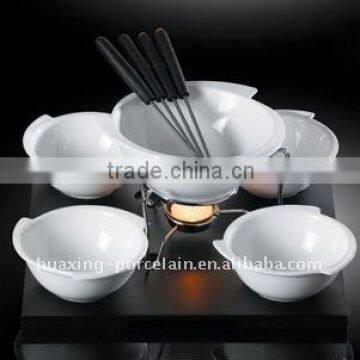 H7134, 12pcs ceramic ice cream fondue set