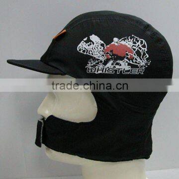 spring hat with printed logo with ear muff