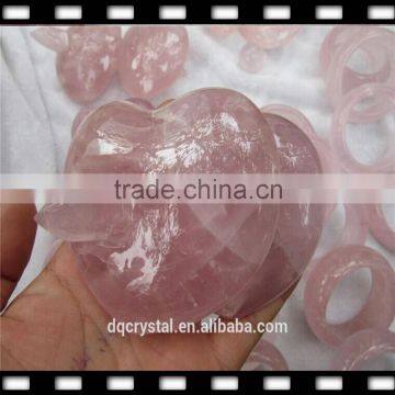 Natural rose rock quartz crystal carved heart models