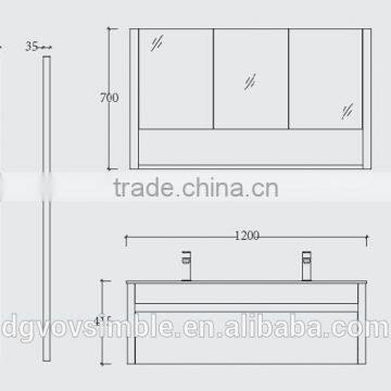 Solid Wood Bathroom Vanity Cabinets With Shaving Cabinet and Towl Rail photo-2
