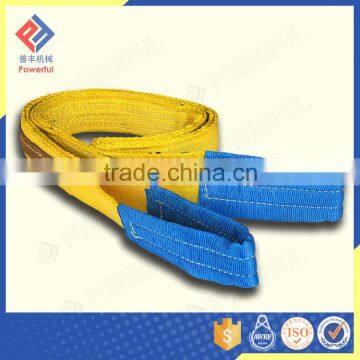 High Strength Polyester Flat Eye and Eye Price Webbing Sling with Capacity Stripes