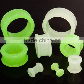 white glow in the dark ear plugs tunnels 2mm - 2,5 mm thickness