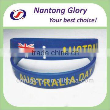 custom printed cheap silicone wristband for flag