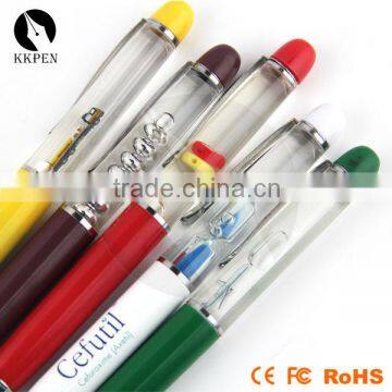 KKPEN Customized Metal Liquid Light up Pen With Sand Timer Floater
