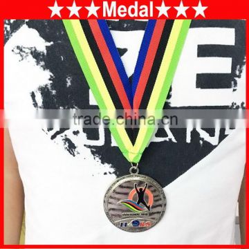 Custom sport metal cheap silver finish boston marathon medal