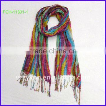 Popular Colorful Zebra Style Viscose Scarf (FCH-11301)