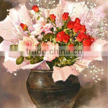 Red roses oil paintings reproduction watercolor painting for bedroom