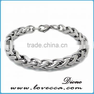 Hot sale men's stainless steel silver bracelet, hemp flower bracelet jewelry