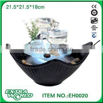 Glass Water Feature Decorative Fountain for Indoors