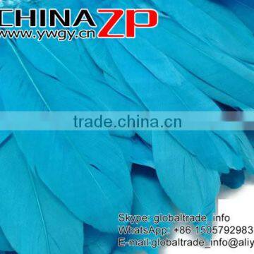 CHINAZP Bulk Sale Top Selling Best Design Dyed Fluffy Turquoise Plumage Goose Satinettes Feathers Trim Trimming photo-2