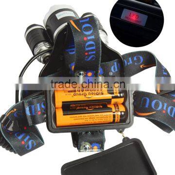 Sidiou Group 30W 5000 Lumens 3x XM-L T6 LED Headlamp Waterproof Rechargeable 3 Bulbs High Power Zoom Headlight photo-6