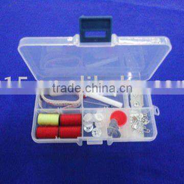 sewing kit in plastic box for house and tavelling use