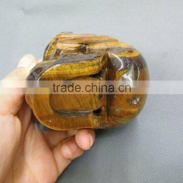 Charming Yellow Tiger Eye Crystal Skull All by Handmade Good for Collection or Decoration photo-5