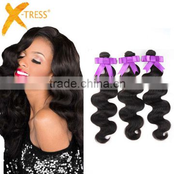 Brazilian natural black virgin hair weave body wave human hair extension