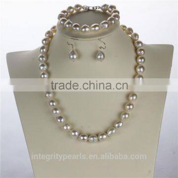 Simple Design 10-12mm Grade AA Edison Freshwater Pearl Set Jewelry