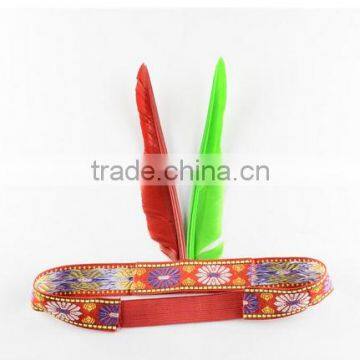 Weman's Indian Feather Headband With 2 Feathers photo-2