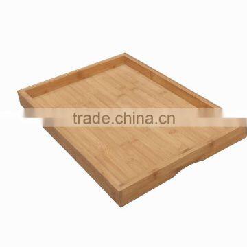 Bamboo Simple Design Serving Tray With Handle, Minimal Design