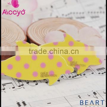 Pink polka dots printed cute animal shape snap clip