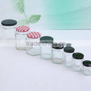 100ml 180ml 280ml 380ml 730ml hexagonal glass honey jar with screw cap