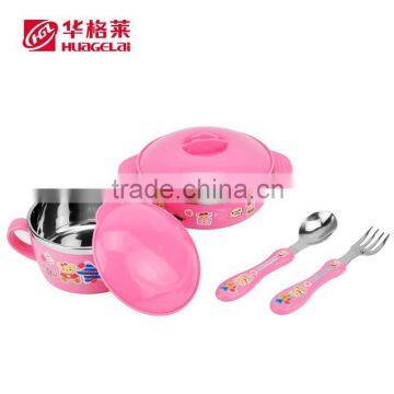 Stainless Steel Kid's Nowls and Cups Set With Spoon and Fork