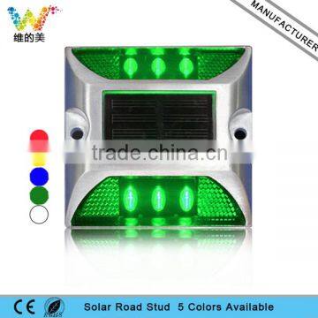 Cat Eye Reflector Aluminum Solar Road Stud Green Steady Night Light