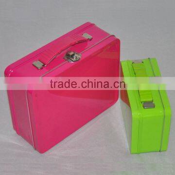 China wholesale high quality custom rectangular bento tin lunch box with lock