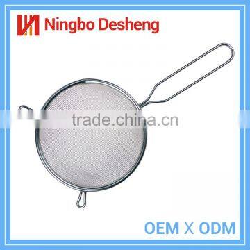 Hot Sale Double Ears Colander Stainless Steel Metal Mesh Strainer With Long Handle photo-3