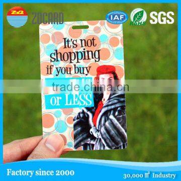 Good quality laminated business card luggage tags